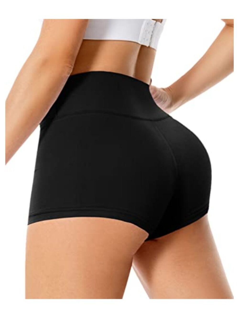 High Waisted Biker Shorts 4 Way Stretch Tummy Control Athletic Yoga Gym